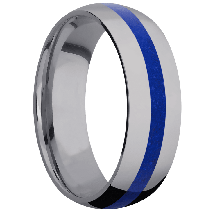 Tantalum with Polish Finish and Lapis Inlay