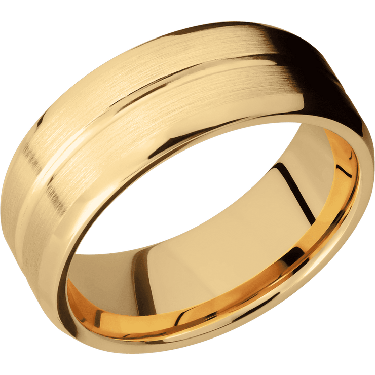 14K Yellow Gold with Polish , Satin Finish